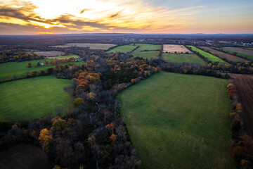 Aerial Drone of SOmerset Sunset New Jersey