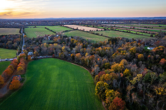 Aerial Drone of SOmerset Sunset New Jersey