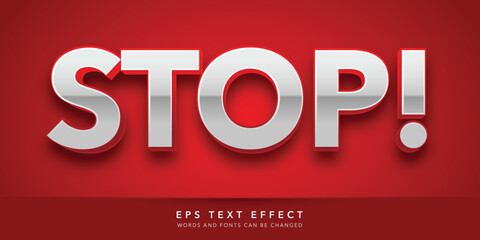 stop 3d editable text effect - obrazy, fototapety, plakaty