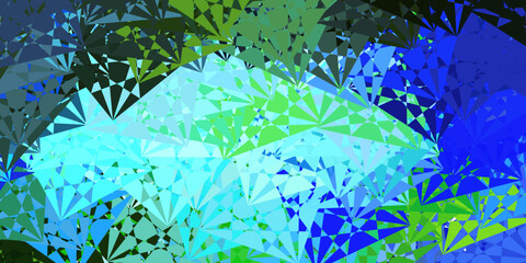 Fototapeta na wymiar Light Blue, Green vector texture with memphis shapes.