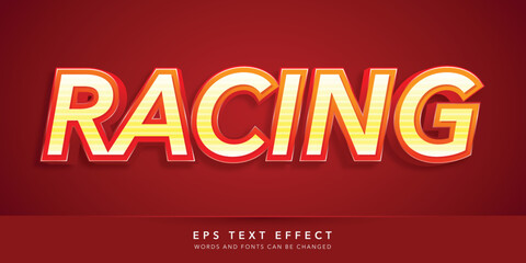 racing 3d editable text effect