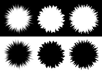 マンガの逆ベタフラッシュ・モノローグの吹き出し3種類セット