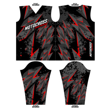 Print-ready sublimation motocross long sleeve jersey design