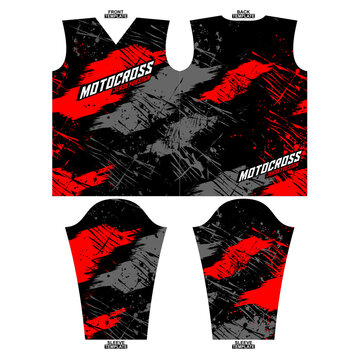 Print-ready sublimation motocross long sleeve jersey design