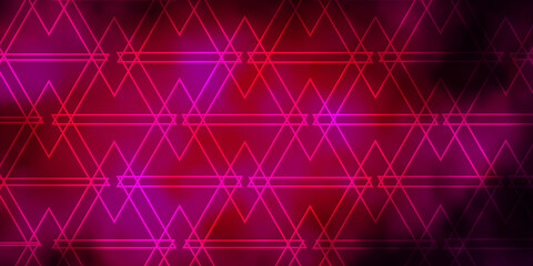 Dark Pink vector backdrop with lines, triangles.