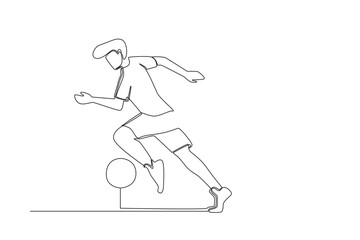 football one line concept. simple line illustration for qatar world cup 2022.