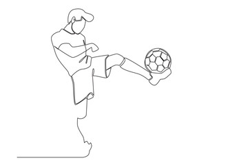 football one line concept. simple line illustration for qatar world cup 2022.