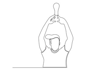 football one line concept. simple line illustration for qatar world cup 2022.