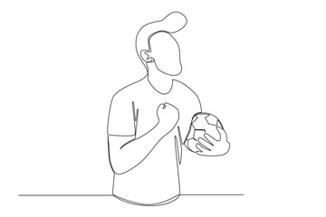 football one line concept. simple line illustration for qatar world cup 2022.