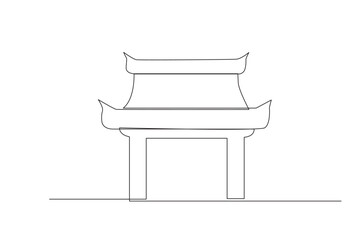 simple line of chinese new year celebration. one line concept of china new year drawing