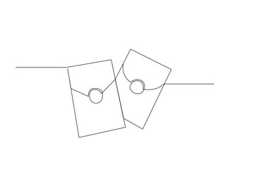 simple line of chinese new year celebration. one line concept of china new year drawing