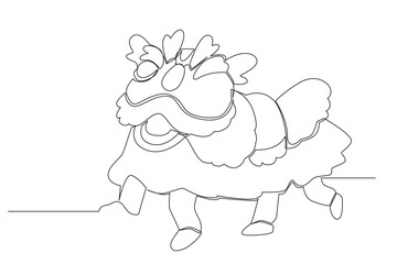 simple line of chinese new year celebration. one line concept of china new year drawing