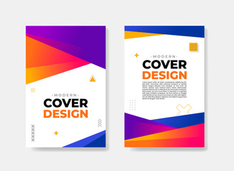 Modern geometric cover background design template with A4 size
