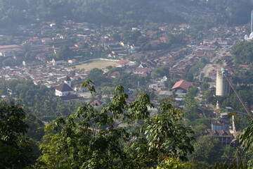 View of Rural Villages and landscape of Sawahlunto, West Sumatra, Indonesia