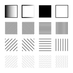 Different squares. Contour drawing. Vector illustration. stock image. 