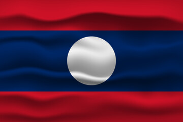 Vector illustration national flag of lao. Simply vector illustration eps10. 