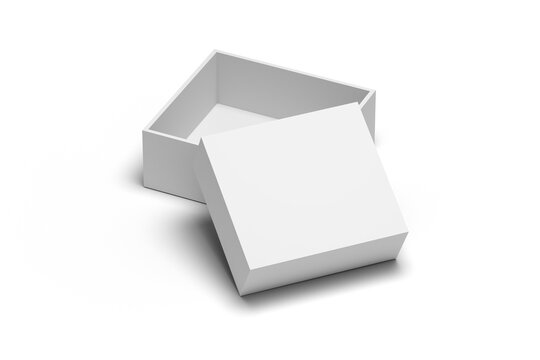 Transparent PNG illustration mockup with opened square box