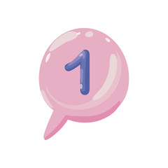 flat pink notification bubble