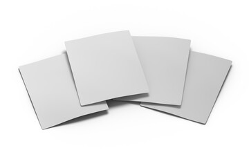 Transparent PNG mockup with four white blank cards