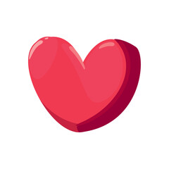 flat red heart