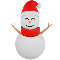 3D Christmas snowman with high quality render