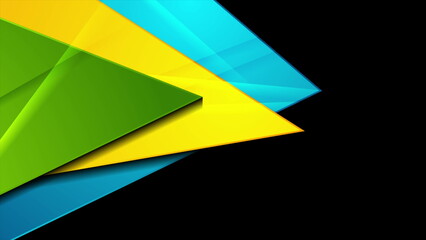 Colorful shiny glossy triangles abstract geometry background