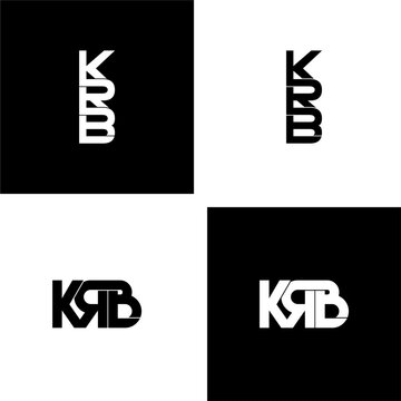 krb letter initial monogram logo design set
