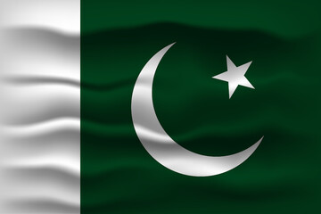Vector illustration national flag of Pakistan. Simply vector illustration eps10. 