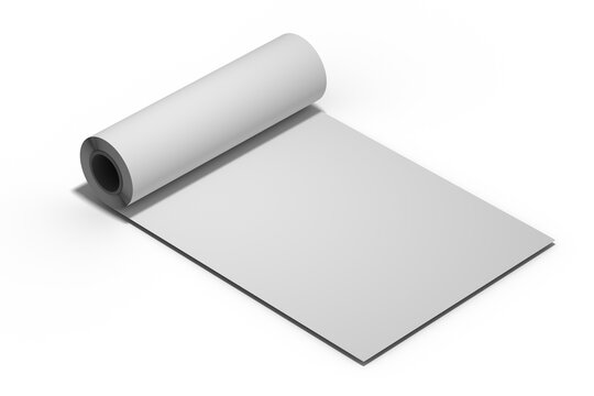 Transparent PNG mockup with A4 paper roll