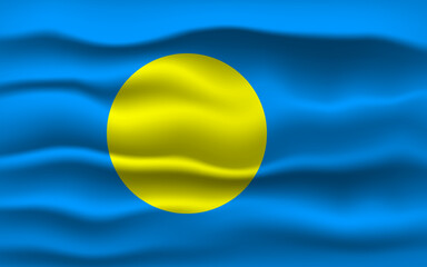 Vector illustration national flag of Palau. Simply vector illustration eps10. 