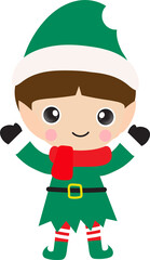 Christmas Boy and Girl Elf Character.