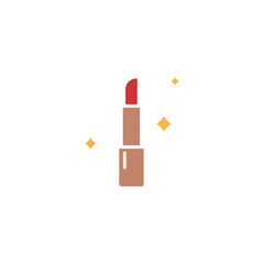 Icon beauty, makeup, salon, face care, women, female, powder, brush, eyelashes, eyeliner etc. editable color, Flat style.