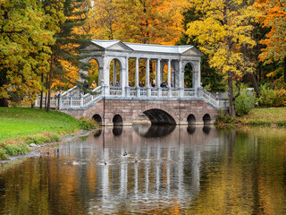 Catherine Park (Tsarskoye Selo). Marble Bridge.