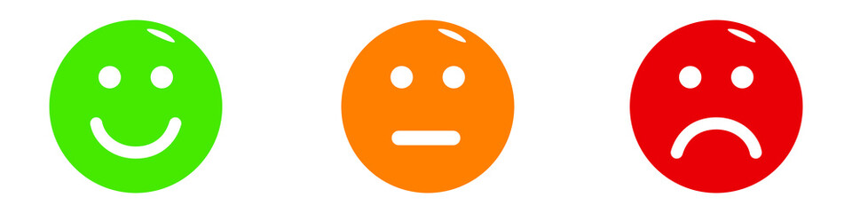 Symbol emoji icons with 3 different shapes. choice icons. Ok, neutral and no. Vector illustration