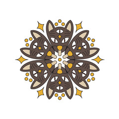 Mandala. Abstract illustration. Ornament for decor, cards etc. Coloring book