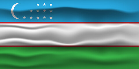 Vector illustration national flag of Uzbekistan. Simply vector illustration eps10. 
