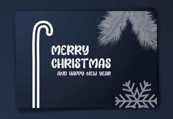Christmas and new year greeting card design with christmas elements