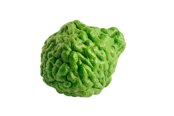 Bergamot fresh fruit isolated on white background with clipping path, cook and drug herb for hair.