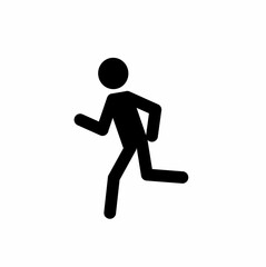 The icon of the running man. Flat  illustration. Pictogram of a human figure.