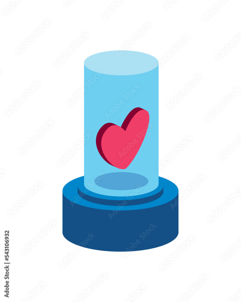 Sticker flat heart on bottle