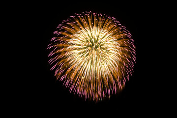 Fototapeta premium Close-up of colorful fireworks on black background