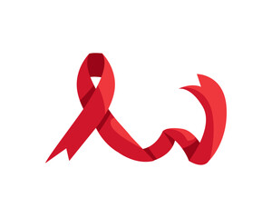 flat red world aids day ribbon
