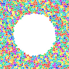 Abstract vector color stone frame of pebbles. Colorful round frame of stones.