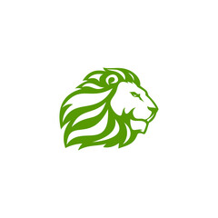 Wild Lion Head Logo Vector Icon Design