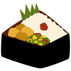 Bento box vector illustration in flat color design