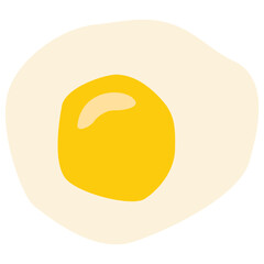 Fried egg vector illustration in flat color design