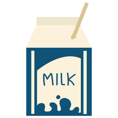 Milk box vector illustration in flat color design
