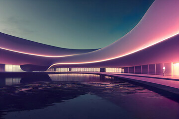 futuristic modern stadium as architecture background