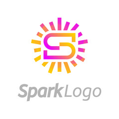 S Letter Spark Symbol Suitable for Creative Company or Technology Business Design Logo Vector