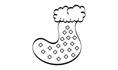 Vintage Holiday Icon. Hand Drawn outline Christmas Illustration. Vector element for Christmas Design